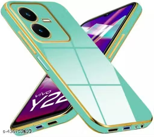 6D Chrome Back Cover Case Compatible for Vivo Y22 |Slim Shockproof Soft TPU | Raised Lips Protection | Camera Protection | Stylish Back Case and Cover (Green)