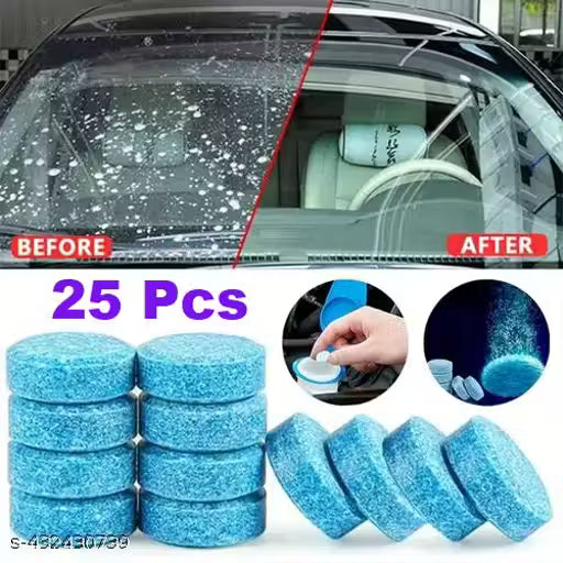 ACUTAS Car Windshield Cleaning Tablets, Car Glass Cleaner, Car Glass Cleaner Tablet, Car Window Cleaner, Car wiper Glass cleaner, Pack Of 25 Tablet Concentrate Vehicle Glass Cleaner
