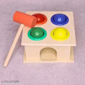 LIPSA TOYS Wooden Hammer Ball Knock Pounding Bench with Box Case Fine Motor and Dexterity Skills Early Educational Toy Set for Kids 3+ Years (Hammer Ball)