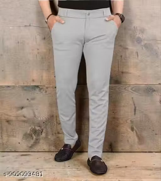 trouser for men's easy to wear light grey trouser