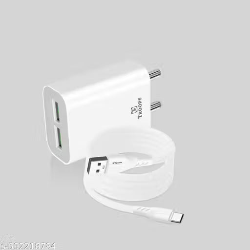 TP TROOPS Dual Ports 3.5A USB Charger, 18 Watt Wall Charger Phone Adapter and Type C Cable Compatible for All Smartphone With 1 Meter Type C Cable Included