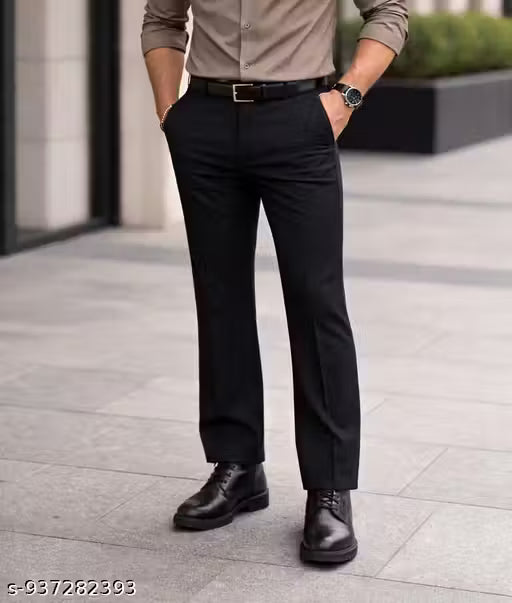 Kushi Black formal trouser for mens