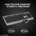 Portronics Key5 Combo Multimedia Wireless Keyboard & Mouse Set/Combo, 2.4 GHz Wireless, Noiseless Keys(Grey)