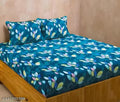 Premium Quality Elastic Fitted Glace Cotton Double bedsheet with two matching pillow covers