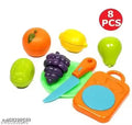 Toys Total 8 Pics ( 5 Fruits ) Plus Board and Knife Fruit Playset for Kids Kids’ 8-Piece Fruit Cutting Toy