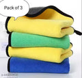 Nizaram 3 pack towels dubel sed Microfiber Car Cleaning Cloth Towel Cloth for Car, Bike, laptop, mobile and steel 600 gsm