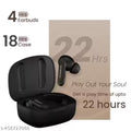 Hammer Solitude Bluetooth Earbuds with Upto 22H Playtime, Quad Mic with ENC, Fast Charging Type-C, IPX4 Water Resistant, Bluetooth v5.3, Touch Controls and Voice Assistant (Truffle Black)