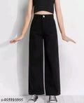 Girls Straightfit Plane Black Comfy Jeans