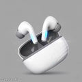 Stylish BT Wireless TWS Earbuds with Silicone Case Cover, Bluetooth 5.1, Touch Sensor, HD Mic, Active Noise Cancellation, Compatible with Android & iOS (White)