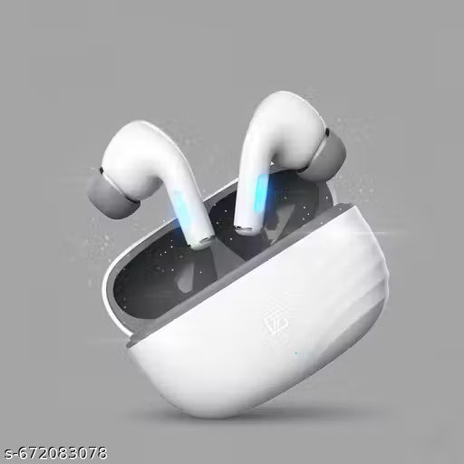 Stylish BT Wireless TWS Earbuds with Silicone Case Cover, Bluetooth 5.1, Touch Sensor, HD Mic, Active Noise Cancellation, Compatible with Android & iOS (White)