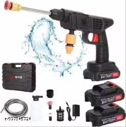 Car Washer High Pressure Gun | Cordless Pressure Washer with 2X Batteries & 5M Hose Pipe | Rechargeable & Portable 43