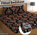 Cotton Elastic All Around Fitted King Size Double Bed Bedsheet with 2 Pillow Covers | Floral Printed Bedsheet Combo