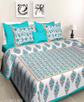 RAJASTHANI 100% JAIPURI COTTON DOUBLE BEDSHEET WITH 2 PILLOW COVERS