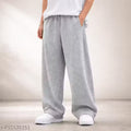 Men Solid Grey Loose Fit Track Pants (Premium Casual Wear)