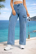 Six pocket designer straight women comfortable jean