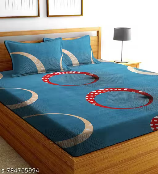 Beautiful Cotton Bedsheet For Double Bed With 2 Pillow Covers.