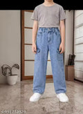 Kids Light Blue 6 Pocket Cargo Pant for Boys | Trendy & Comfortable Casual Wear