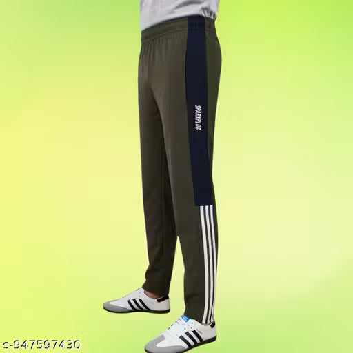 Sparkplug men track pant regular fit track pant (olive and dark blue) pack of 01