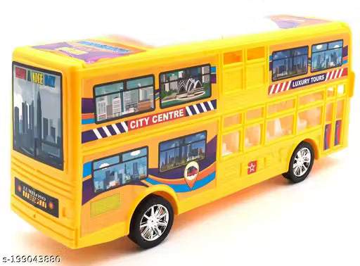 VRUX TOYS Bus Toy For Toddler Medium Size Double Decker Bus
