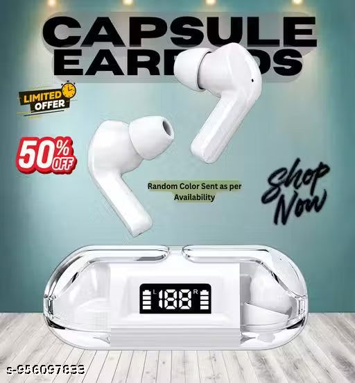 Transparent Bluetooth 5.3 Earbuds - Headphones with Transparent Machine Compartment, Built-in Hd and Sensitivity Microphone,