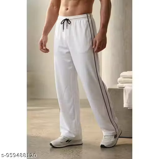 Men's White Athletic Track Pant | Workout, Training, Travel & Lifestyle Wear