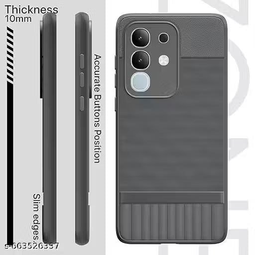 Shskysail Bumper Case With Camera Protection | TPU Soft Flexible Shockproof Back Cover for O - Case Cover IQOO Z10x 5G - O - Case Cover IQOO Z10x 5G - GREY