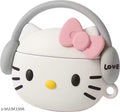 Cute Cartoon Girl Silicone AirPods Pro 2 Case with Headband Design | Soft Protective Cover with Keychain