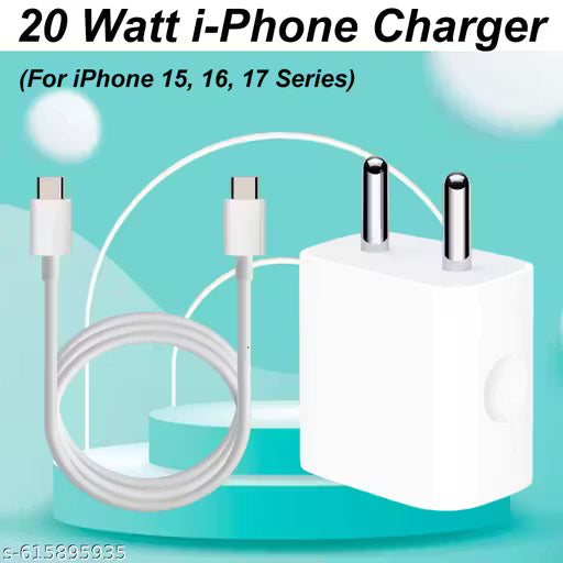 20-Watt I-Phone Charger, Type-C to Type-C Port Type Cable for I-phone and other IOS Devices, Fast Charger Supports Fast Charge