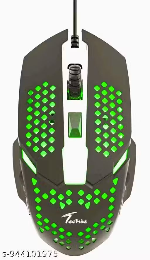 Techie Spark Wired RGB Mouse | Rainbow LED | Adjustable DPI 800–2400 | 4-Button Gaming Mouse