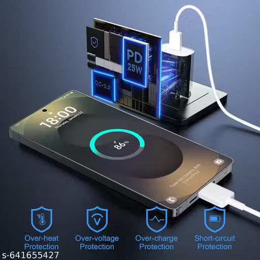 25 Watt PD Charger, Compatible with Sam-Sung Phones, 25watt Fast Charger, Sam-Sung Charger Type C