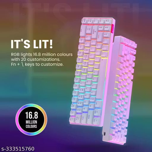 Portronics Hydra 10 Mechanical Wireless Gaming Keyboard with Bluetooth 5.0 + 2.4 GHz, RGB Lights 16.8 Million Colors