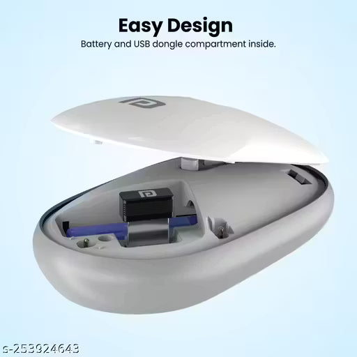 Portronics Toad II Wireless Optical Mouse with Dual Connectivity 2.4 Ghz & Bluetooth 5.0, Rechargeable Battery,