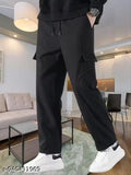 New Stylish | Premium Quality | Track Pant | 4 Pocket | Cotton Cargo | Men Pant| Black