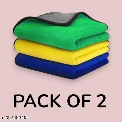 Pack of 2 Microfiber Cleaning Cloths | Super Absorbent Multi-Purpose Cleaning Towels for Kitchen, Car & Home