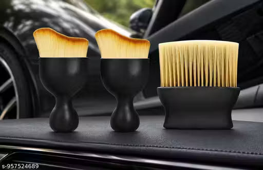 Car Interior Cleaning Brush Combo | 3 Pcs Pack | AC Vent Brush | Scratch Free Car Duster | Multifunctional Car Brush for Cleaning Car Interior, PC, Laptop, Keyboard