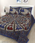 Rajasthani Jaipuri printed cotton, pure cotton, 144 thread count Double Bedsheet with 2pillow covers