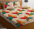 Glace-Cotton Bedsheets For Single/Double Bed With Pillow Covers