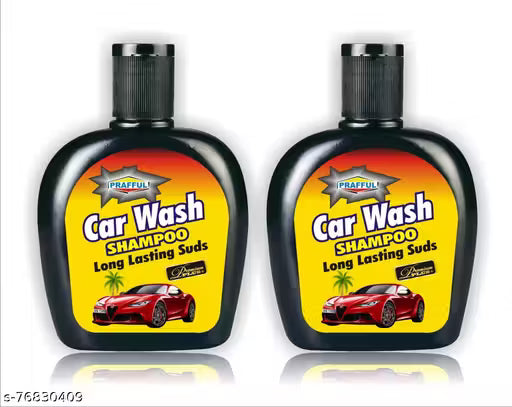 Prafful Car Wash Shampoos Cleaning with Shining Interior and Exterior 140 ml Pack of 2 (with Lemon fragrance )