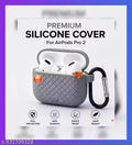 Grey Silicone AirPods Pro 2 Cover Case with Hook | Premium Earbuds Protective Cover | Soft Anti Scratch AirPods Case
