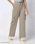 K N Women's cargo Pants, Cargo elastic waist Pant