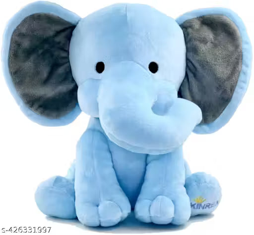 Super Soft Stuffed Elephant Plush Toy Blue 35 CM