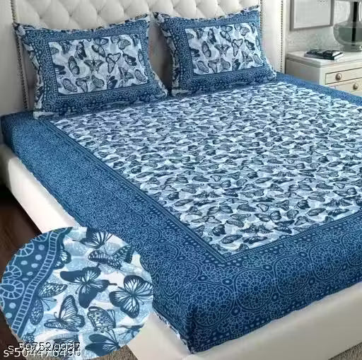 Pure cotton Double bedsheet with 2 pillow covers