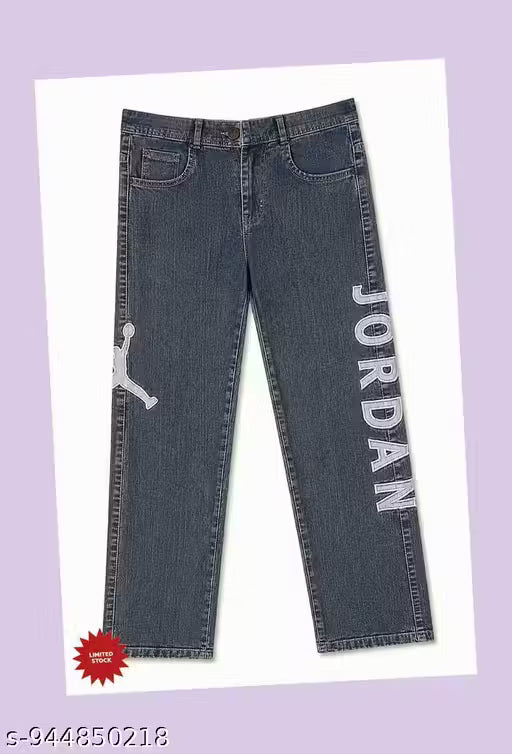 Men embroidery rinted Straight Fit Denim Jeans | Trendy Blue Casual Stylish Jeans for Men