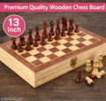 13×13 Inch Wooden Chess Board Set with Storage Box | Premium Folding Chess Game | Classic Strategy Game for Kids & Adults