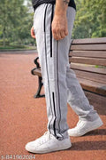Stylish Men Track Pant Regular Fit Polyester Gym Wear Joggers with Zipper Pocket & Drawstring Casual Sports Lower