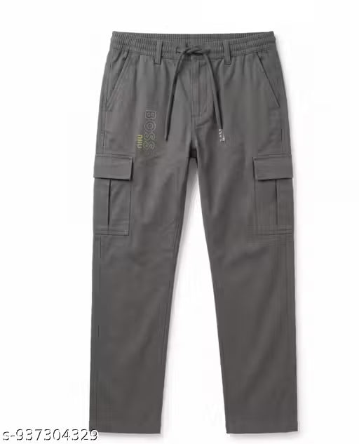 Men's Stylish Cargo Track Pants - 4-Pocket Utility, Premium Cotton Blend, Slim Fit for Casual Wear