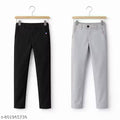 Black and Light Grey Colour Fashionable branded trouser for boys in Quick dry twill lycra cotton blend polyester,