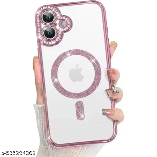 Back Case For Apple iPhonee 16 | Luxury Bling Rhinestones Cover Camera Lens Protection Back Cover Compatible For Apple iPhonee 16