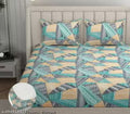 HOMICON Premium Cotton 220 TC Elastic Fitted Bedsheets with 2 King Size Pillow Covers | Double Bed with All Around Elastic | Size - 72 King Size x 78+10 inches, Multicolor