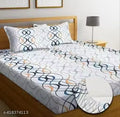 HT® DOUBLE BED SAFARI COTTON ELASTIC FITTED BEDSHEET WITH 2 PILLOW COVERS (Size of Bedsheet 72X78+8 Inches Matteress, Size of Pillow covers 18X28 inches)